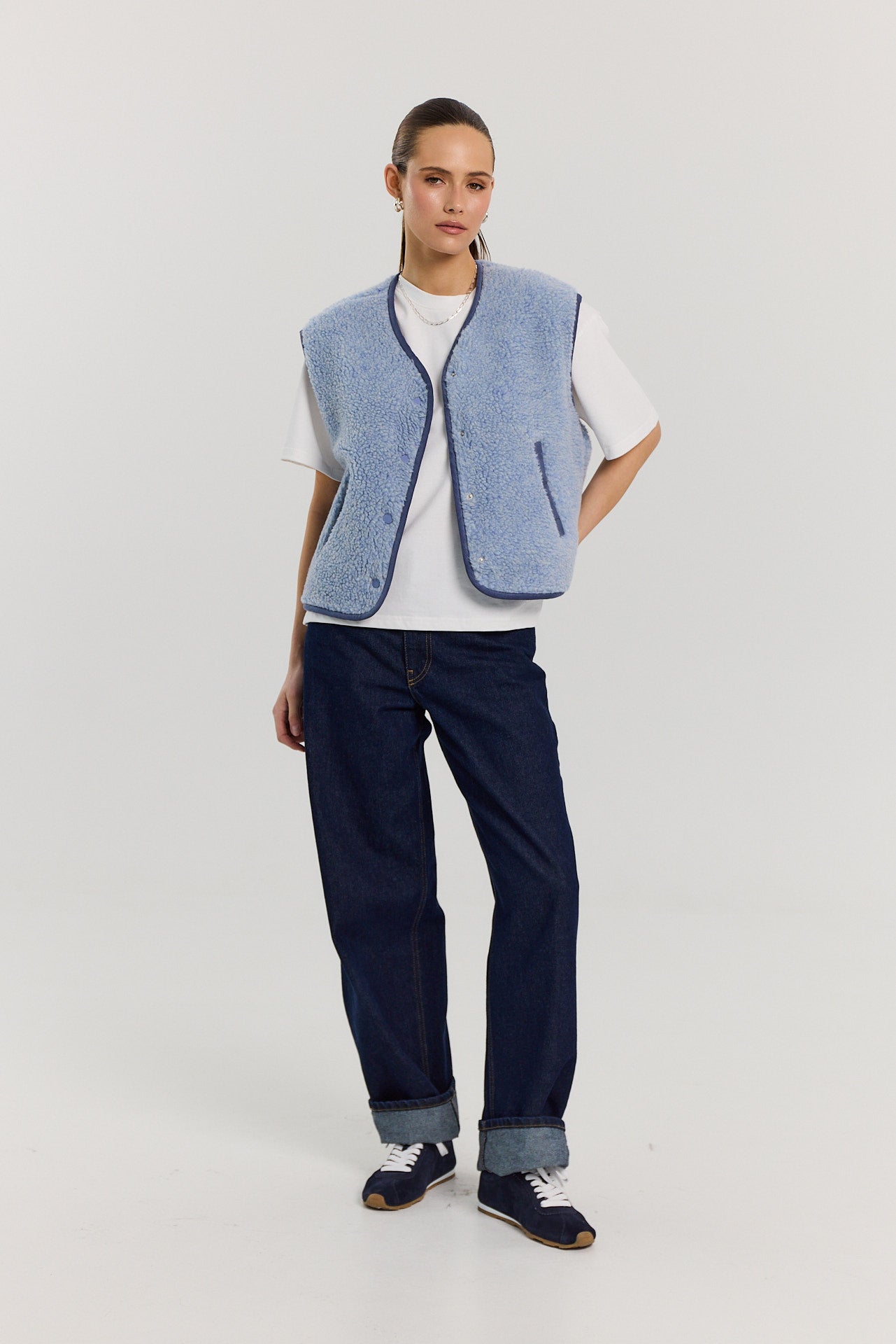 Kamizelka Eliot merino powder blue