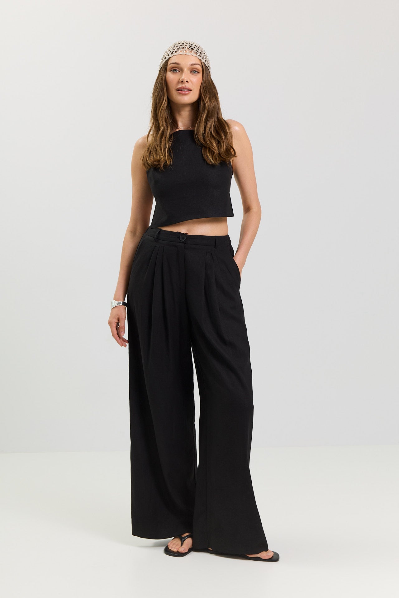 Top Lizzie linen black