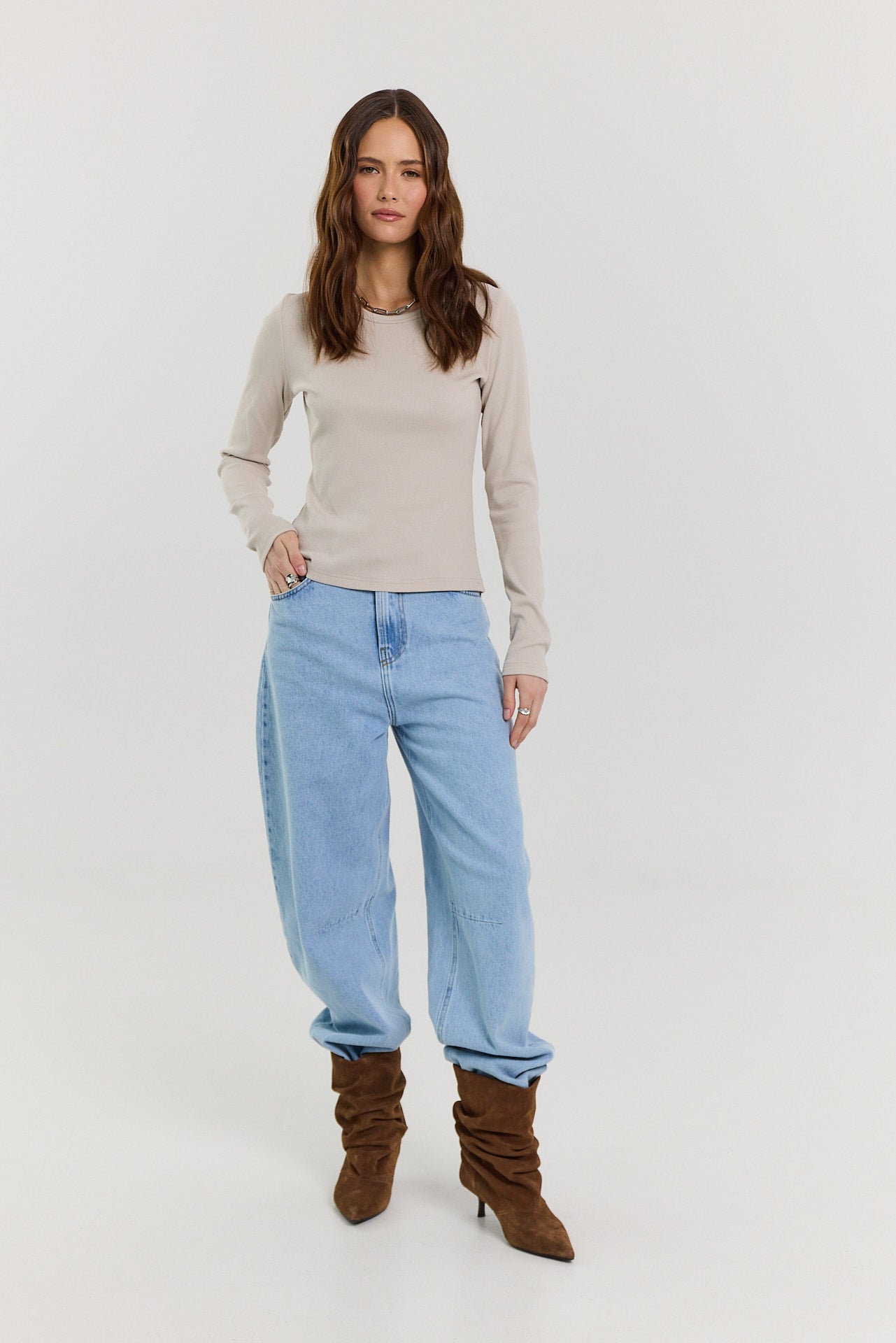 Longsleeve Bamboo taupe