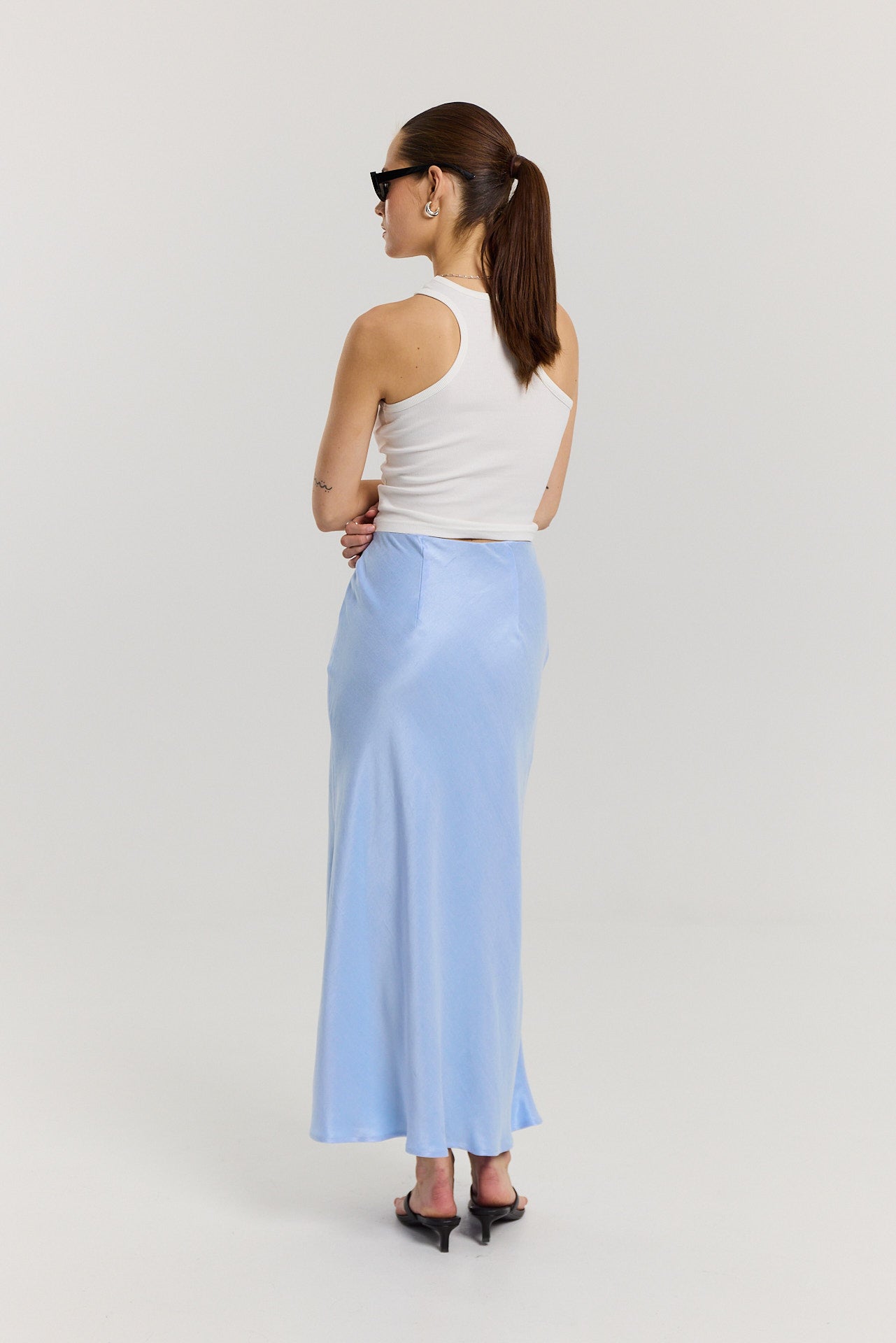 Spódnica Petra long powder blue